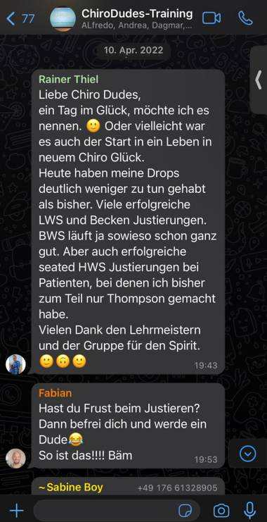 WhatsApp-Feedback von Teilnehmern